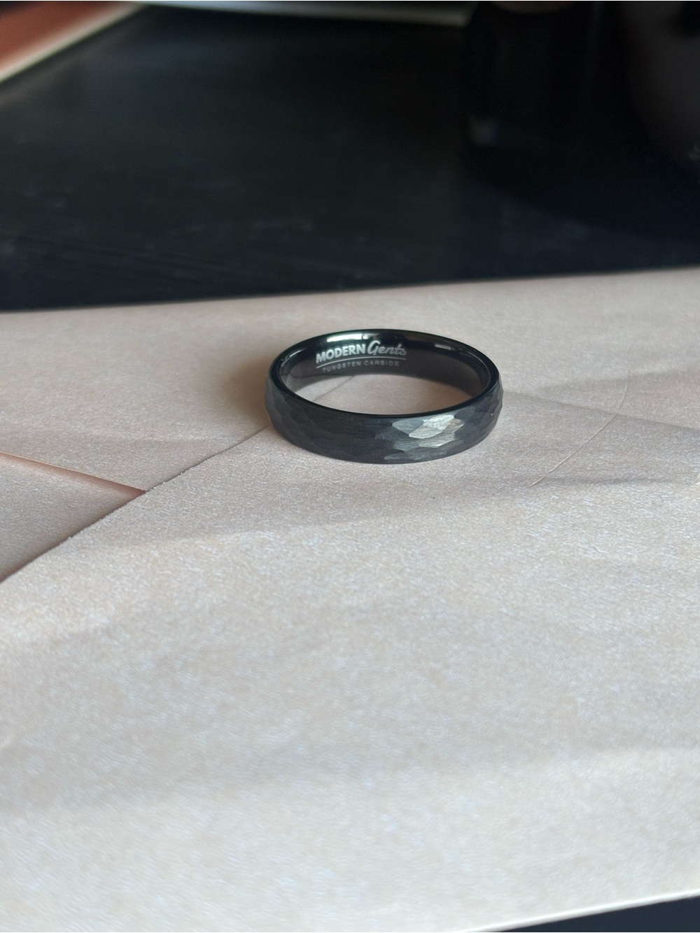 Black Hammered Men’s Ring